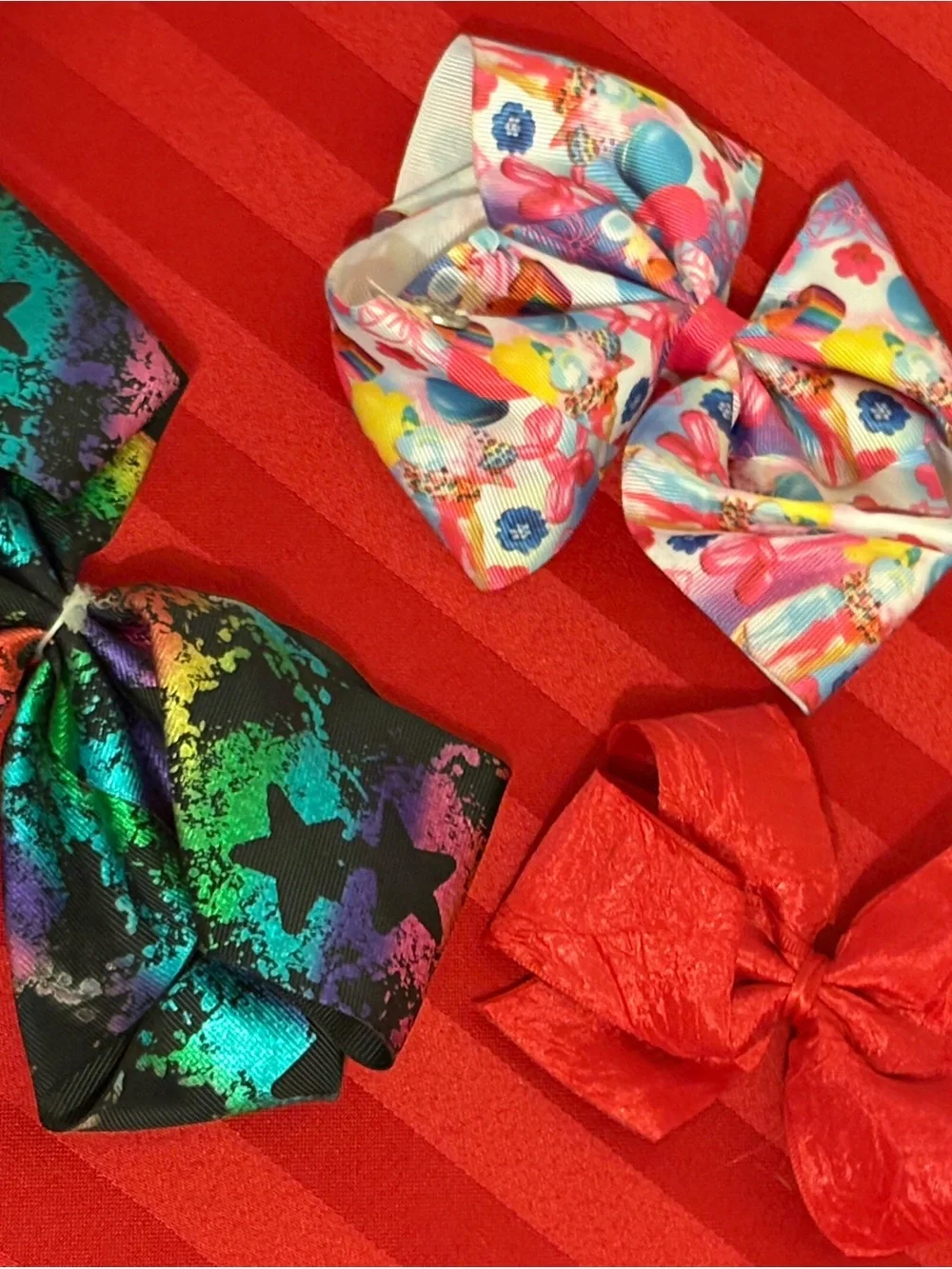 Kids Rainbow Star Hair Bow - Black Multicolor